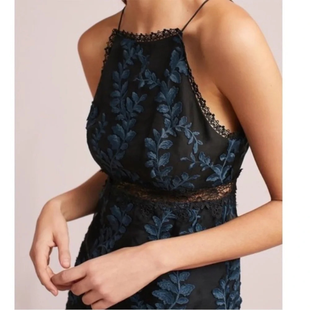 Anthropologie Ml Monique Lhuillier Lace Silk Mini Dress
